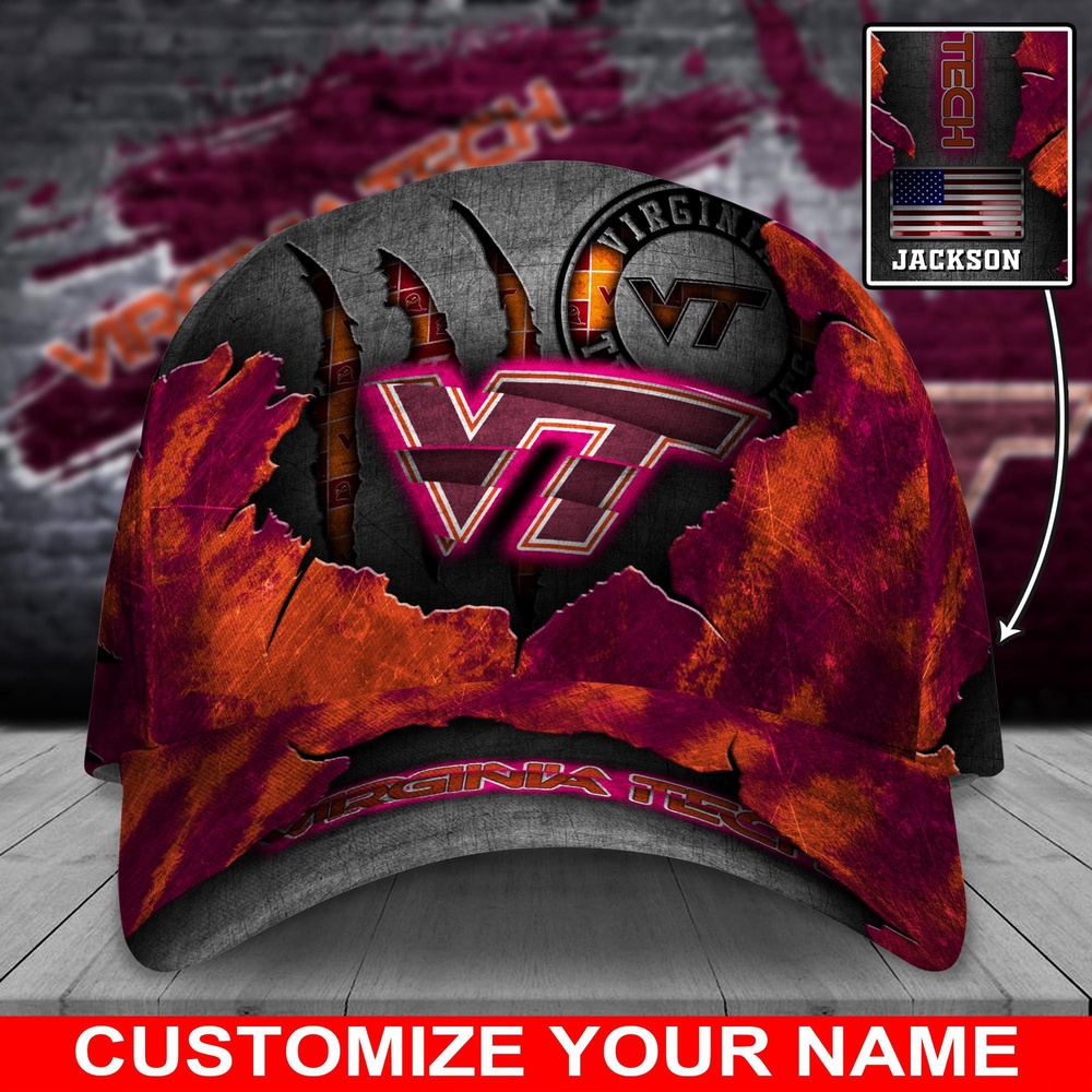 Customized NCAA Virginia Tech Hokies Baseball Cap Signature Urban Style Customized NCAA Virginia Tech Hokies Baseball Cap Signature Urban Style