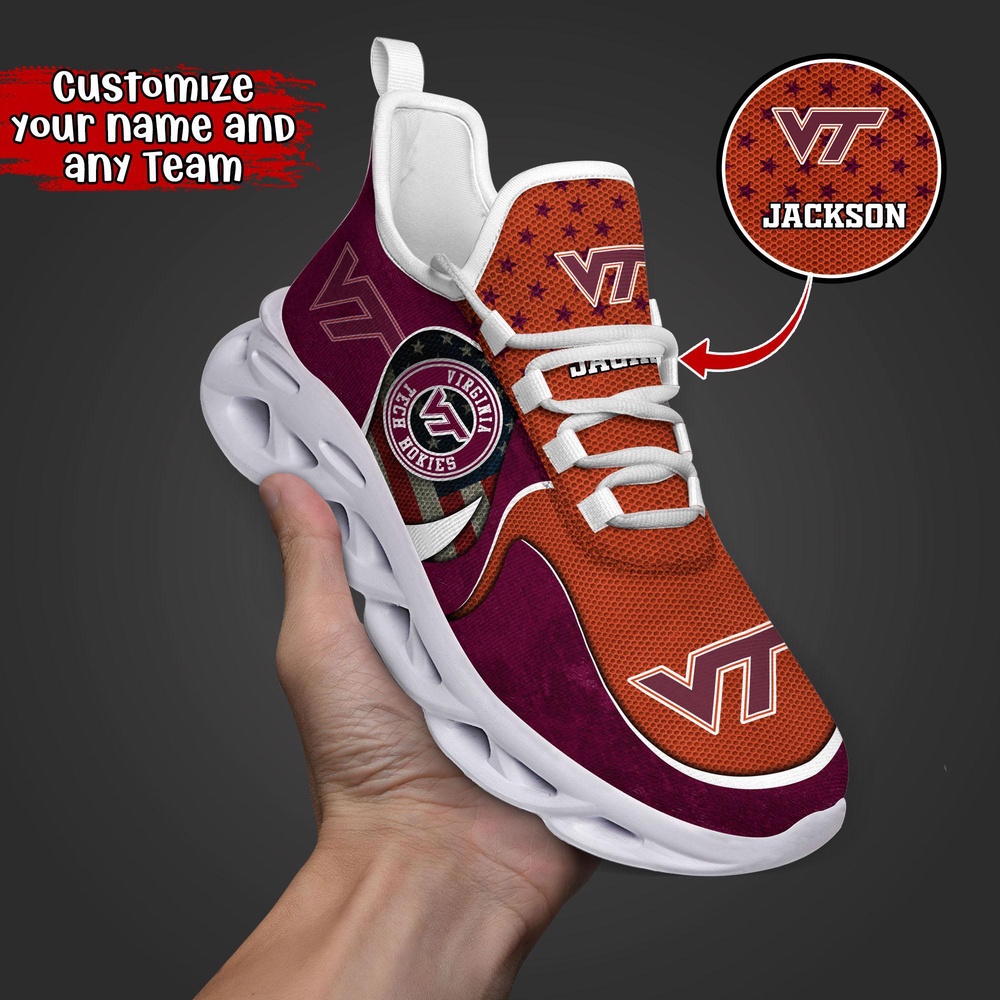 Customized NCAA Virginia Tech Hokies Sneaker Max Soul Shoes Sole Bliss Customized NCAA Virginia Tech Hokies Sneaker Max Soul Shoes Sole Bliss