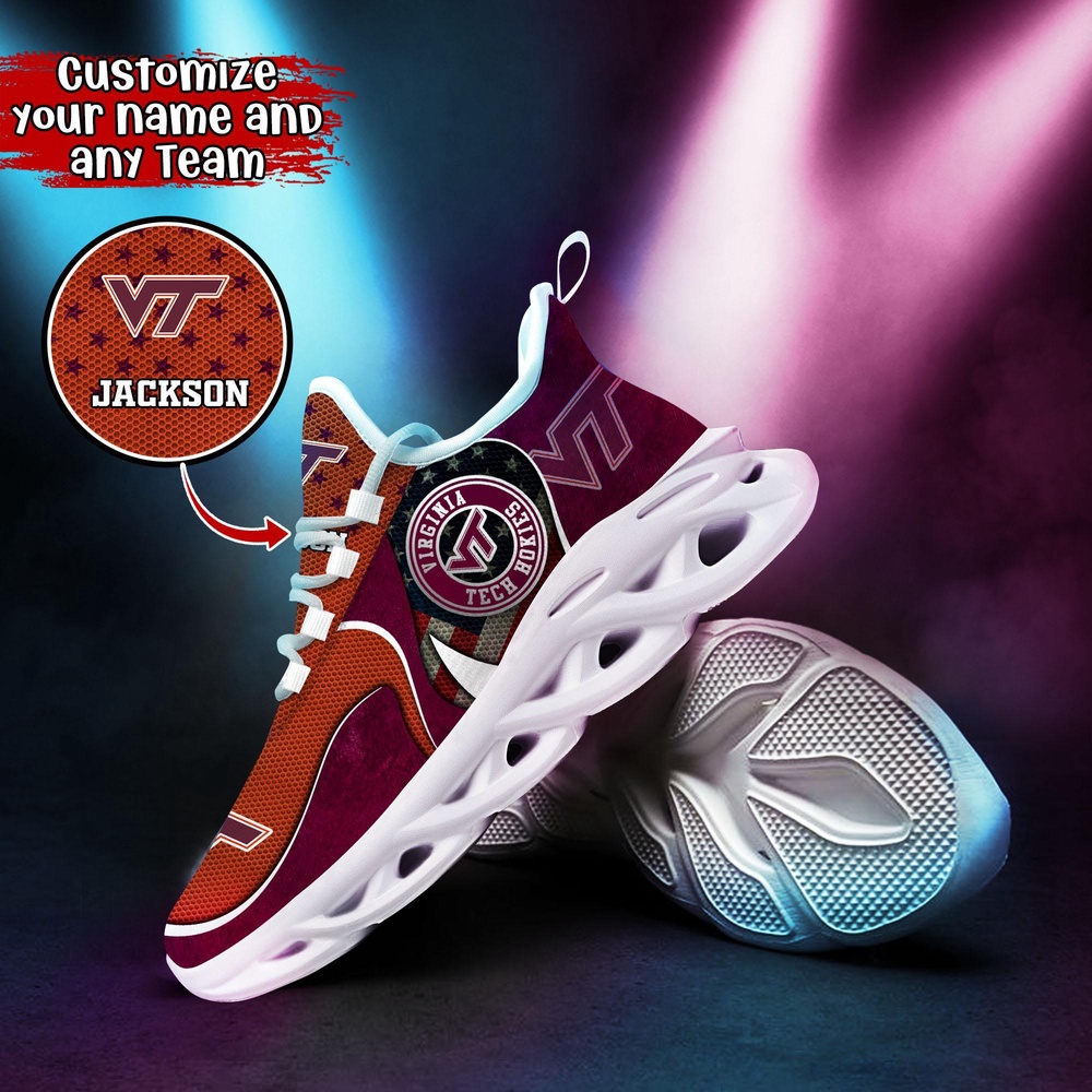 Customized NCAA Virginia Tech Hokies Sneaker Max Soul Shoes Sole Bliss Customized NCAA Virginia Tech Hokies Sneaker Max Soul Shoes Sole Bliss