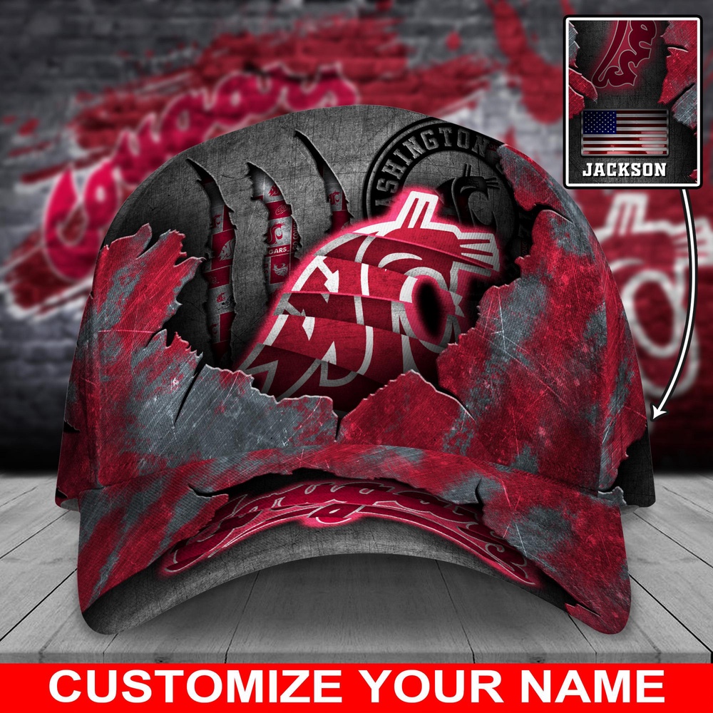 Customized NCAA Washington State Cougars Baseball Cap Signature Urban Style Customized NCAA Washington State Cougars Baseball Cap Signature Urban Style