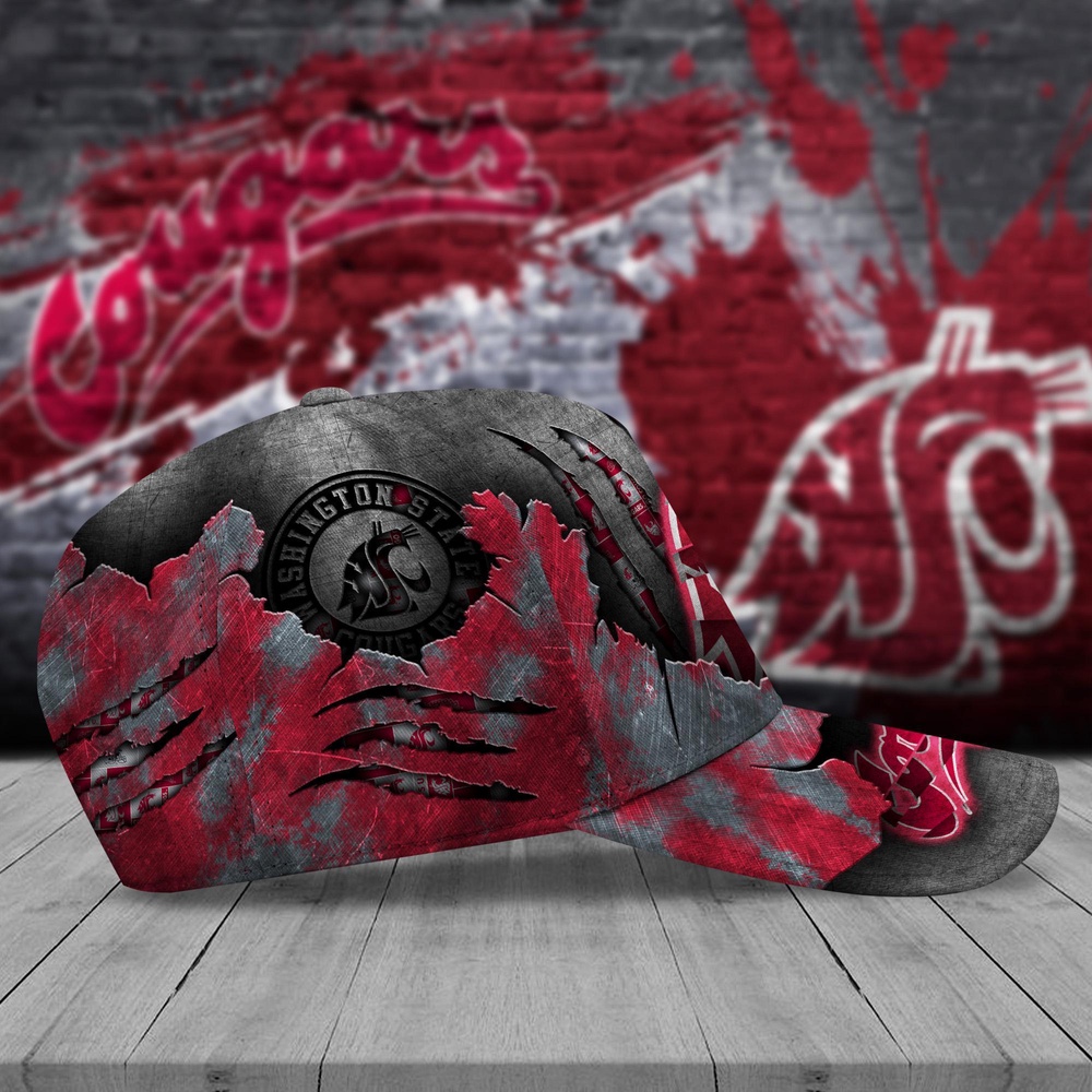 Customized NCAA Washington State Cougars Baseball Cap Signature Urban Style Customized NCAA Washington State Cougars Baseball Cap Signature Urban Style