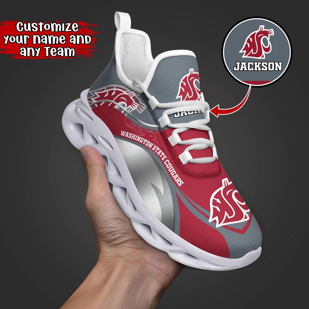 Customized NCAA Washington State Cougars Sneaker Max Soul Shoes Max Soul Motion Customized NCAA Washington State Cougars Sneaker Max Soul Shoes Max Soul Motion