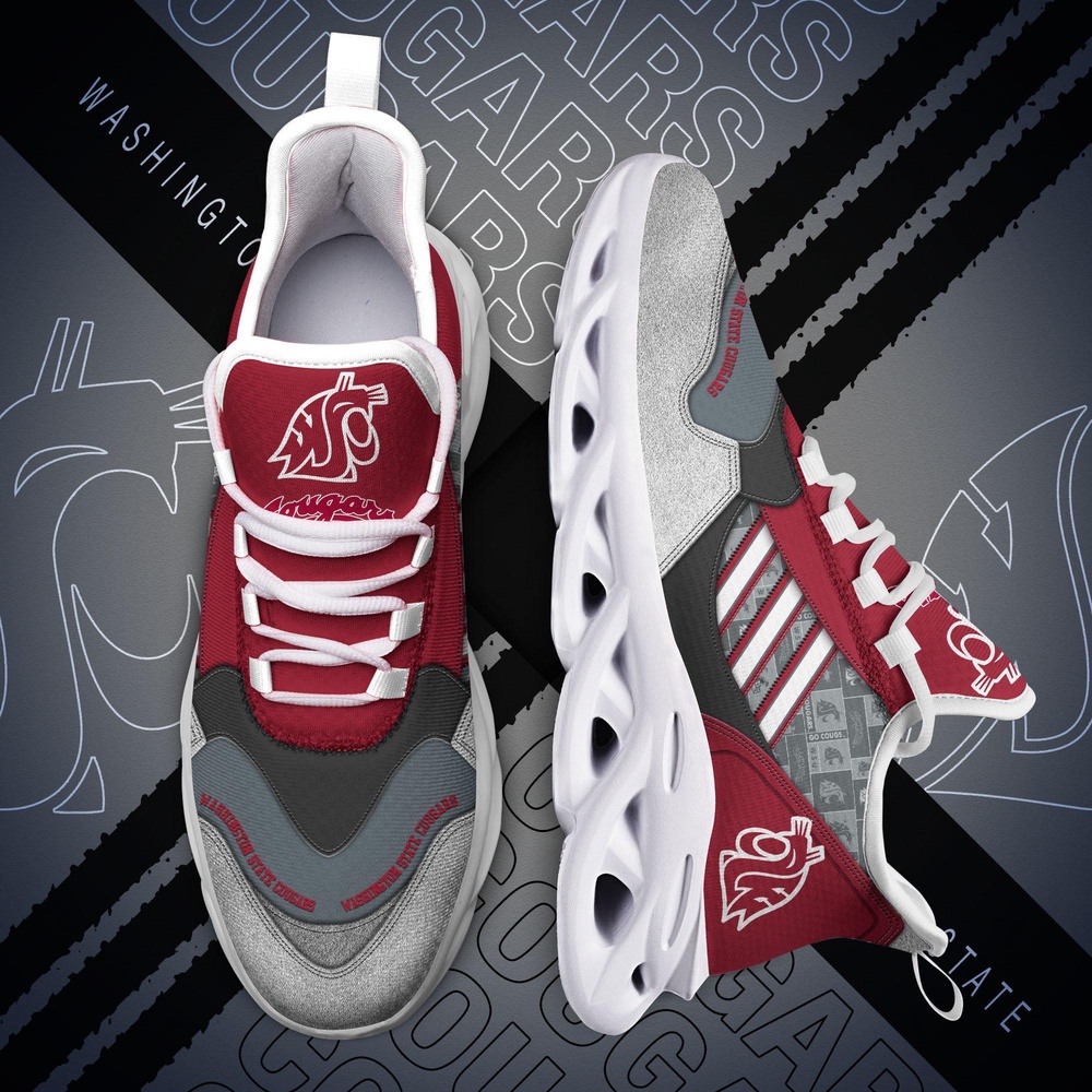 Customized NCAA Washington State Cougars Sneaker Max Soul Shoes Sporty Soul Customized NCAA Washington State Cougars Sneaker Max Soul Shoes Sporty Soul