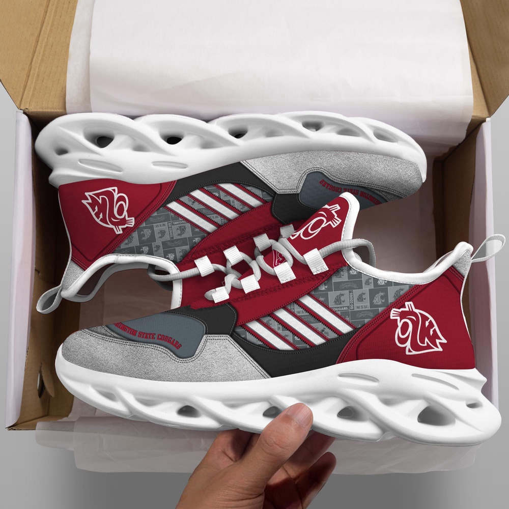 Customized NCAA Washington State Cougars Sneaker Max Soul Shoes Sporty Soul Customized NCAA Washington State Cougars Sneaker Max Soul Shoes Sporty Soul
