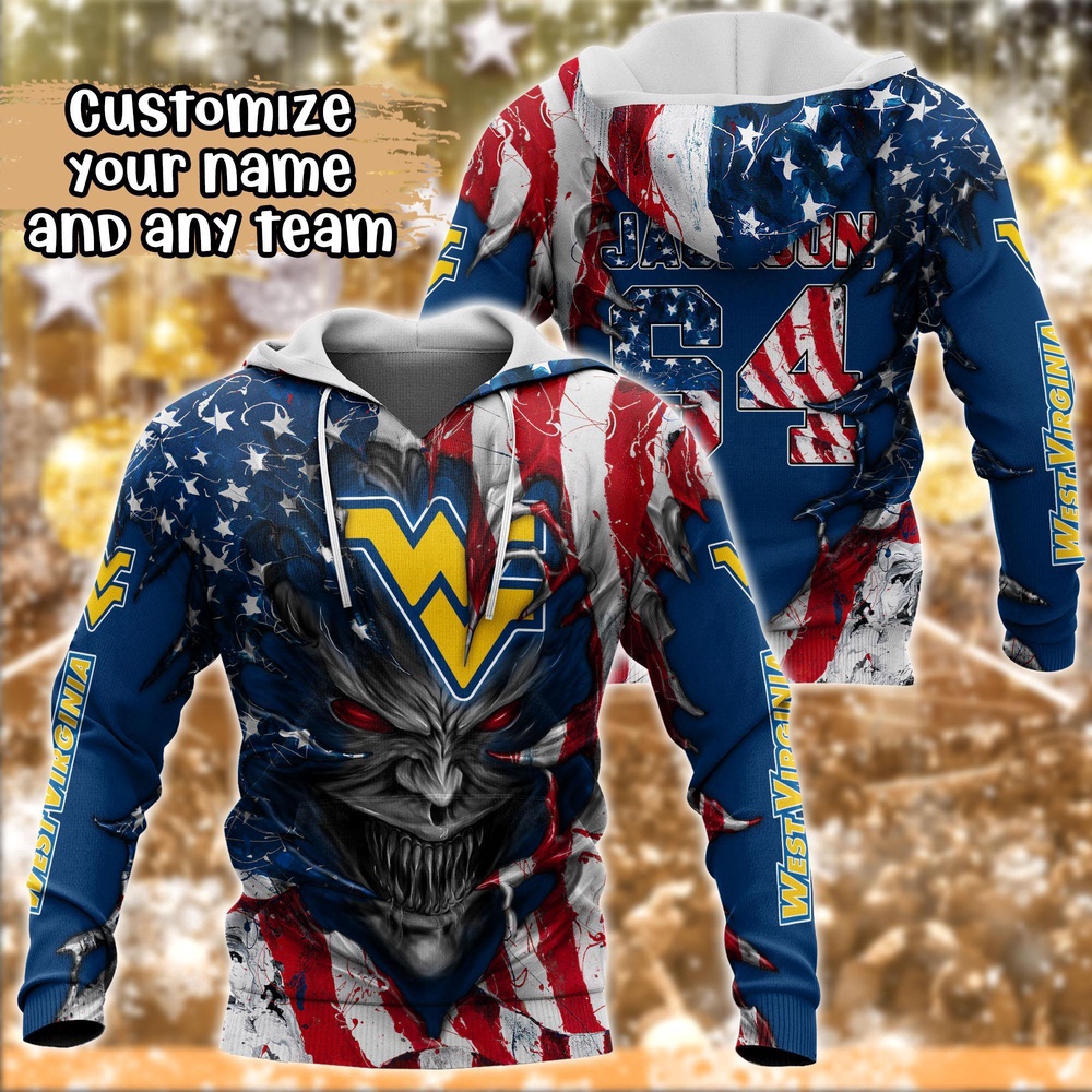 Customized NCAA West Virginia Mountaineers Hoodie 3D Signature Style For Fans