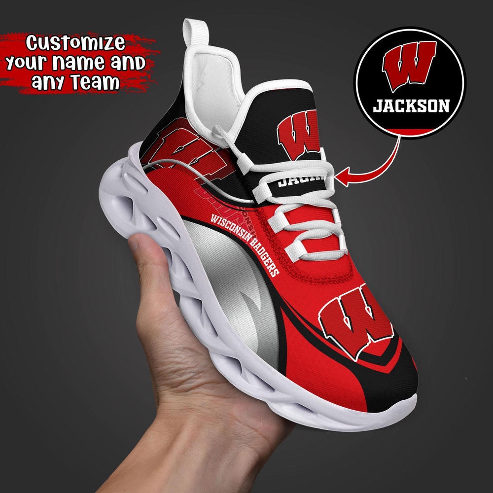 Customized NCAA Wisconsin Badgers Sneaker Max Soul Shoes Max Soul Motion