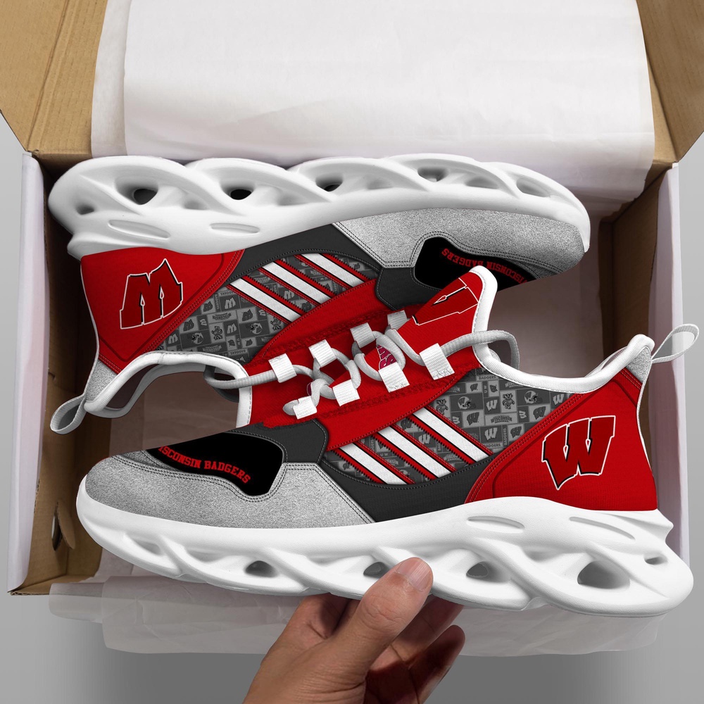 Customized NCAA Wisconsin Badgers Sneaker Max Soul Shoes Sporty Soul Customized NCAA Wisconsin Badgers Sneaker Max Soul Shoes Sporty Soul