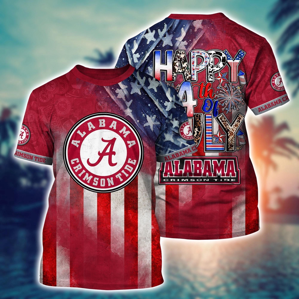 NCAA Alabama Crimson Tide 3D T-Shirt Champion Comfort For Fans NCAA Alabama Crimson Tide 3D T-Shirt Champion Comfort For Fans