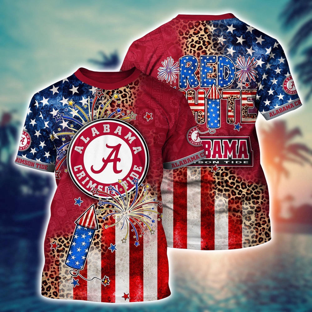 NCAA Alabama Crimson Tide 3D T-Shirt Sleek Campus Style For Fans NCAA Alabama Crimson Tide 3D T-Shirt Sleek Campus Style For Fans