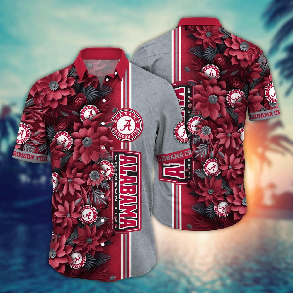 NCAA Alabama Crimson Tide Hawaiian Shirt Fan Frenzy Aloha Fiesta For Fans NCAA Alabama Crimson Tide Hawaiian Shirt Fan Frenzy Aloha Fiesta For Fans
