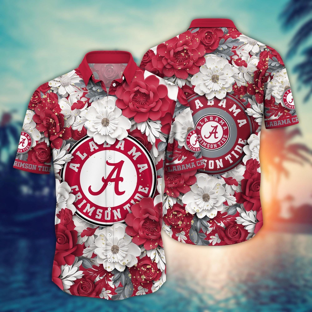 NCAA Alabama Crimson Tide Hawaiian Shirt Spectacular Aloha Symphony For Fans NCAA Alabama Crimson Tide Hawaiian Shirt Spectacular Aloha Symphony For Fans
