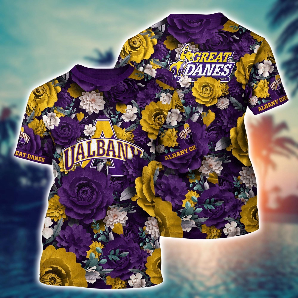 NCAA Albany Great Danes 3D T-Shirt Sleek Layers Of Bliss For Sports Fans