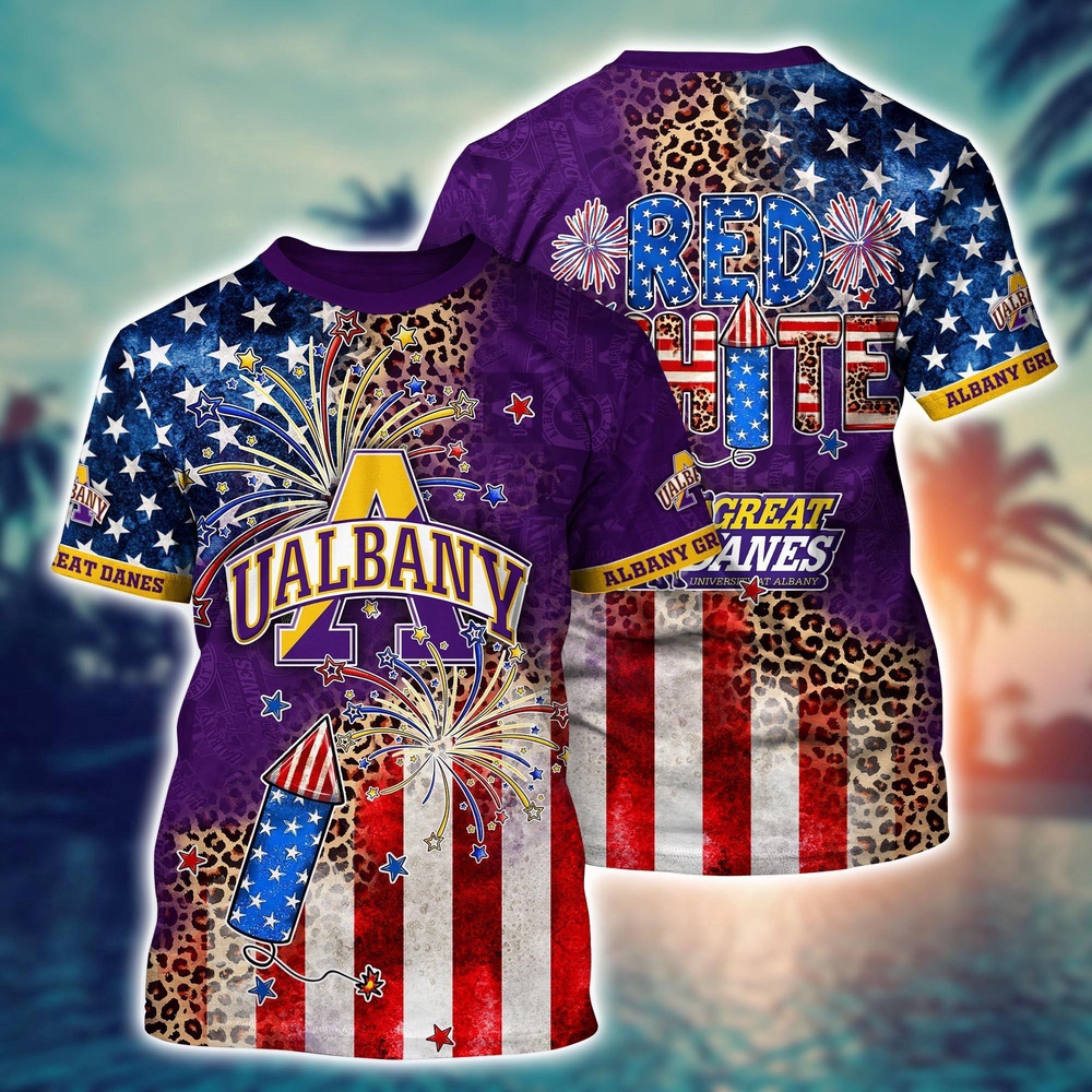 NCAA Albany Great Danes 3D T-Shirt Vogue Bliss For Fans NCAA Albany Great Danes 3D T-Shirt Vogue Bliss For Fans