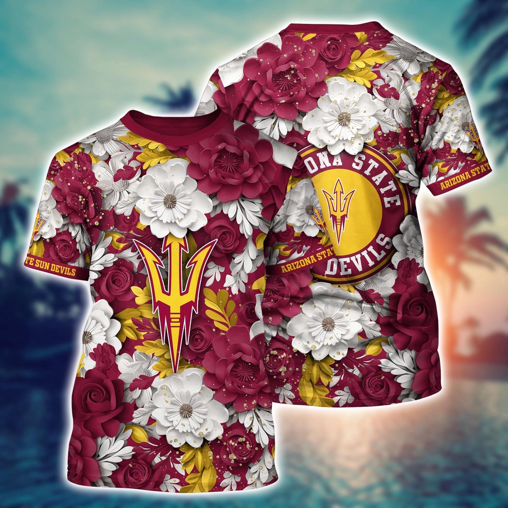NCAA Arizona State Sun Devils 3D T-Shirt Casual Elegance Blissful For Sports Fans