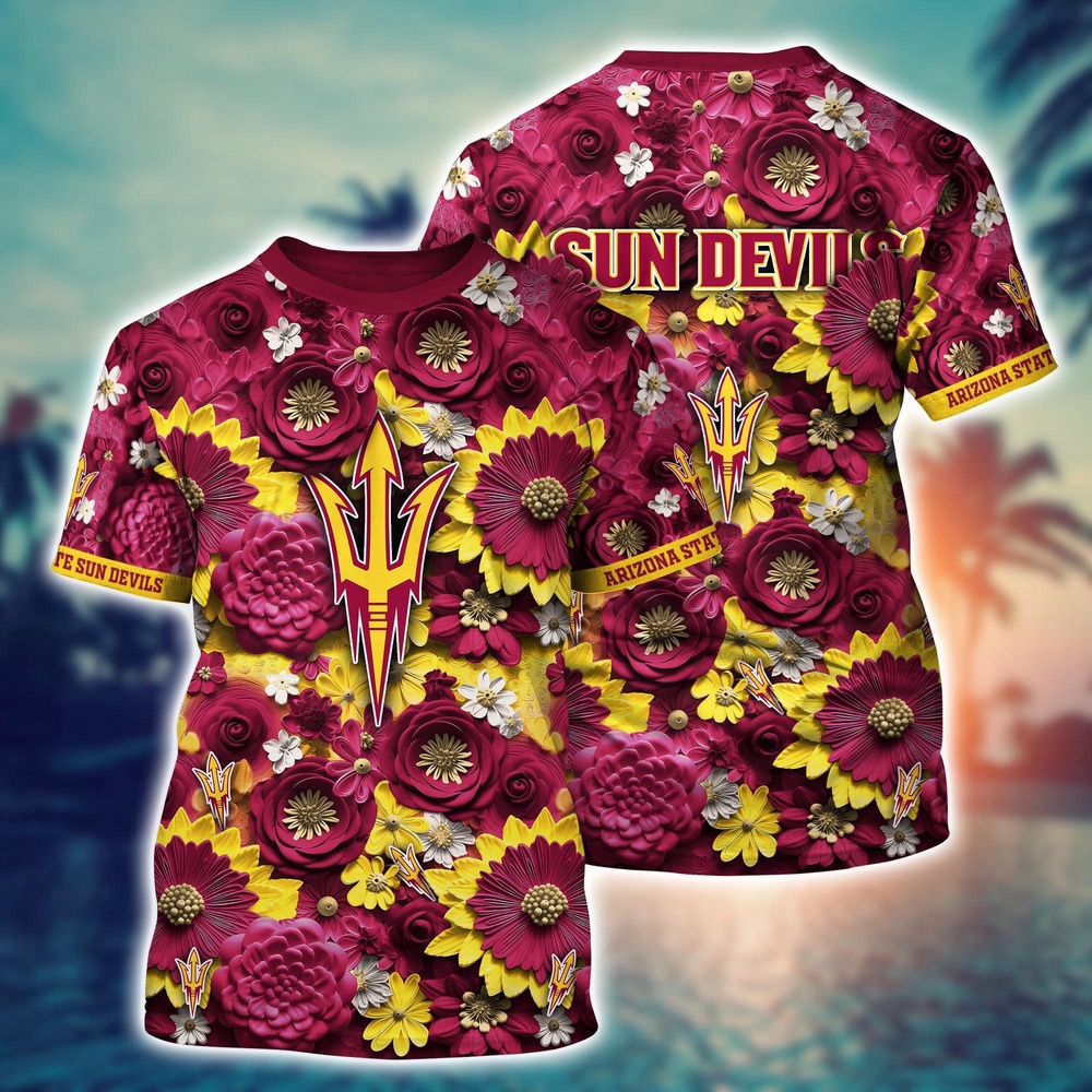 NCAA Arizona State Sun Devils 3D T-Shirt Elegance in Motion For Sports Fans