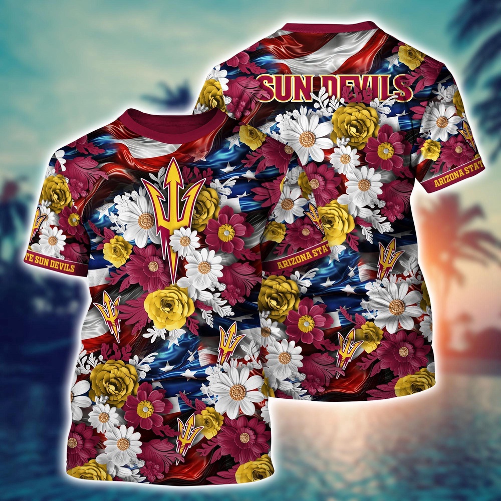 NCAA Arizona State Sun Devils 3D T-Shirt Fashionable Glamour For Fans NCAA Arizona State Sun Devils 3D T-Shirt Fashionable Glamour For Fans