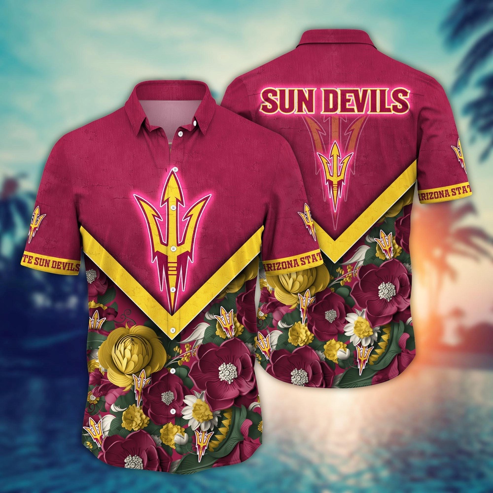 NCAA Arizona State Sun Devils Hawaiian Shirt Blossom Blaze For Fans NCAA Arizona State Sun Devils Hawaiian Shirt Blossom Blaze For Fans