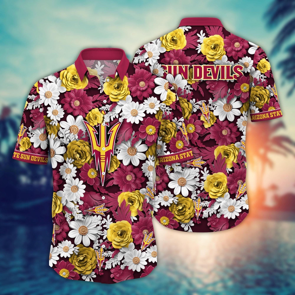 NCAA Arizona State Sun Devils Hawaiian Shirt Breeze Through Bloom For Sports Fans