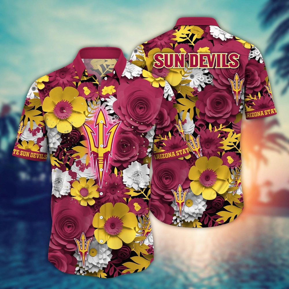NCAA Arizona State Sun Devils Hawaiian Shirt Tropic Tunes For Fans NCAA Arizona State Sun Devils Hawaiian Shirt Tropic Tunes For Fans