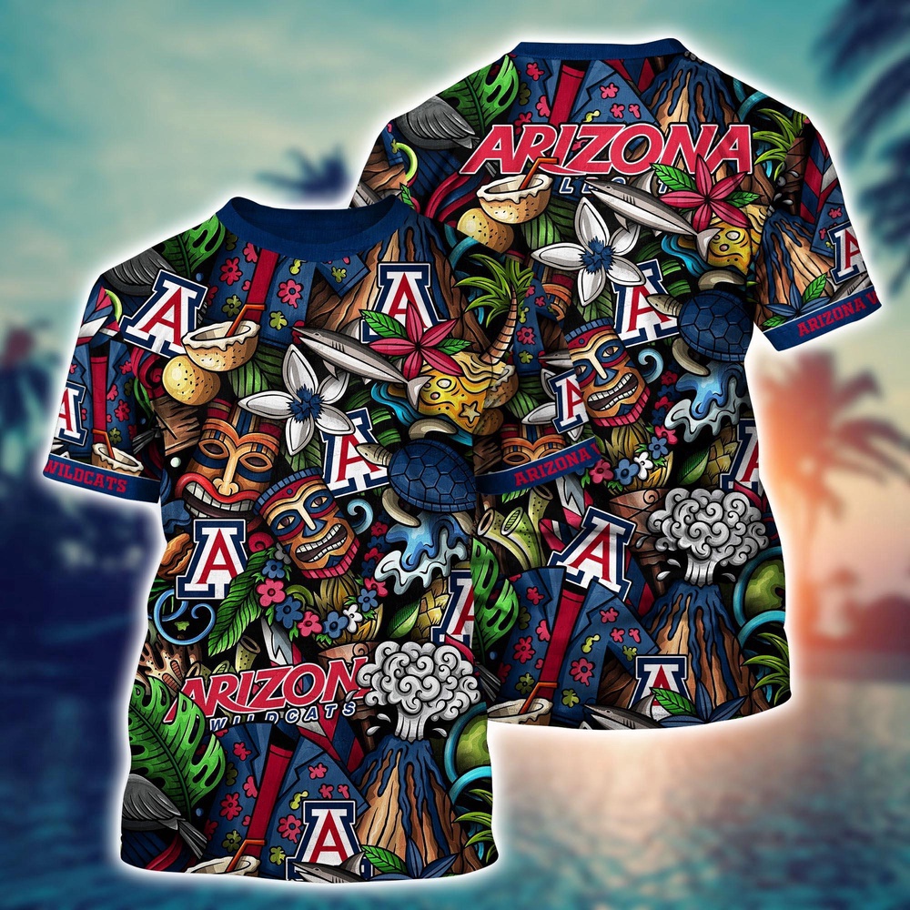 NCAA Arizona Wildcats 3D T-Shirt Athletic Aura For Fans NCAA Arizona Wildcats 3D T-Shirt Athletic Aura For Fans