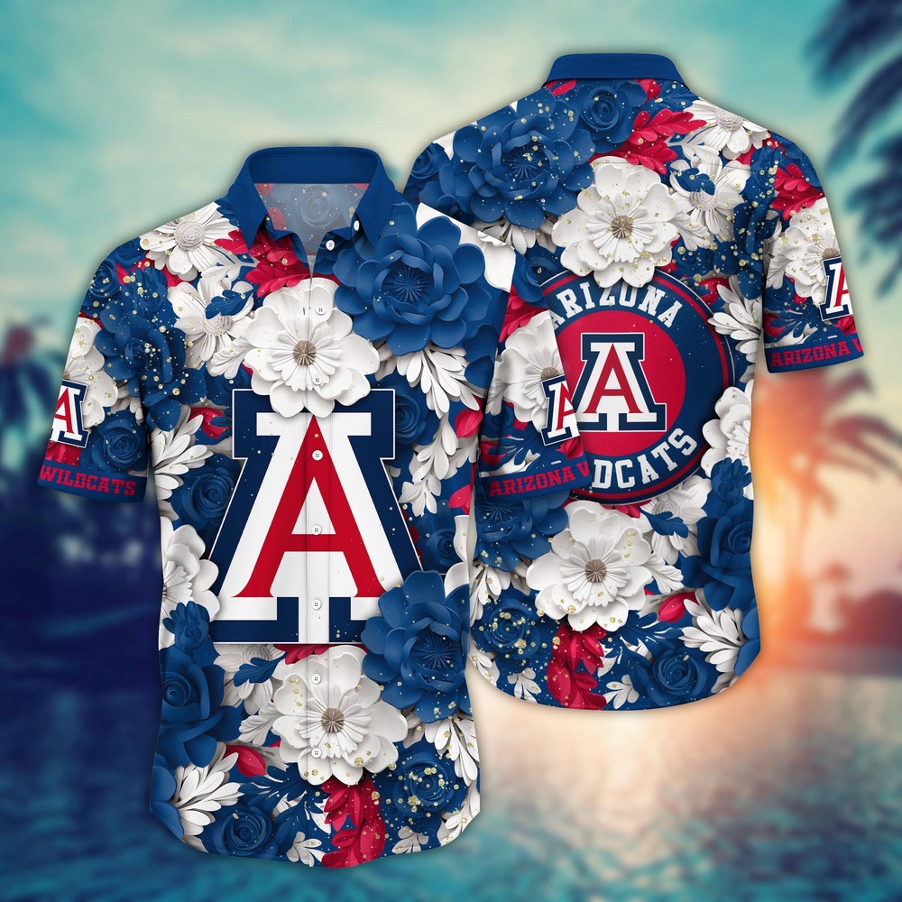 NCAA Arizona Wildcats Hawaiian Shirt Floral Finesse Aloha Extravaganza For Fans NCAA Arizona Wildcats Hawaiian Shirt Floral Finesse Aloha Extravaganza For Fans