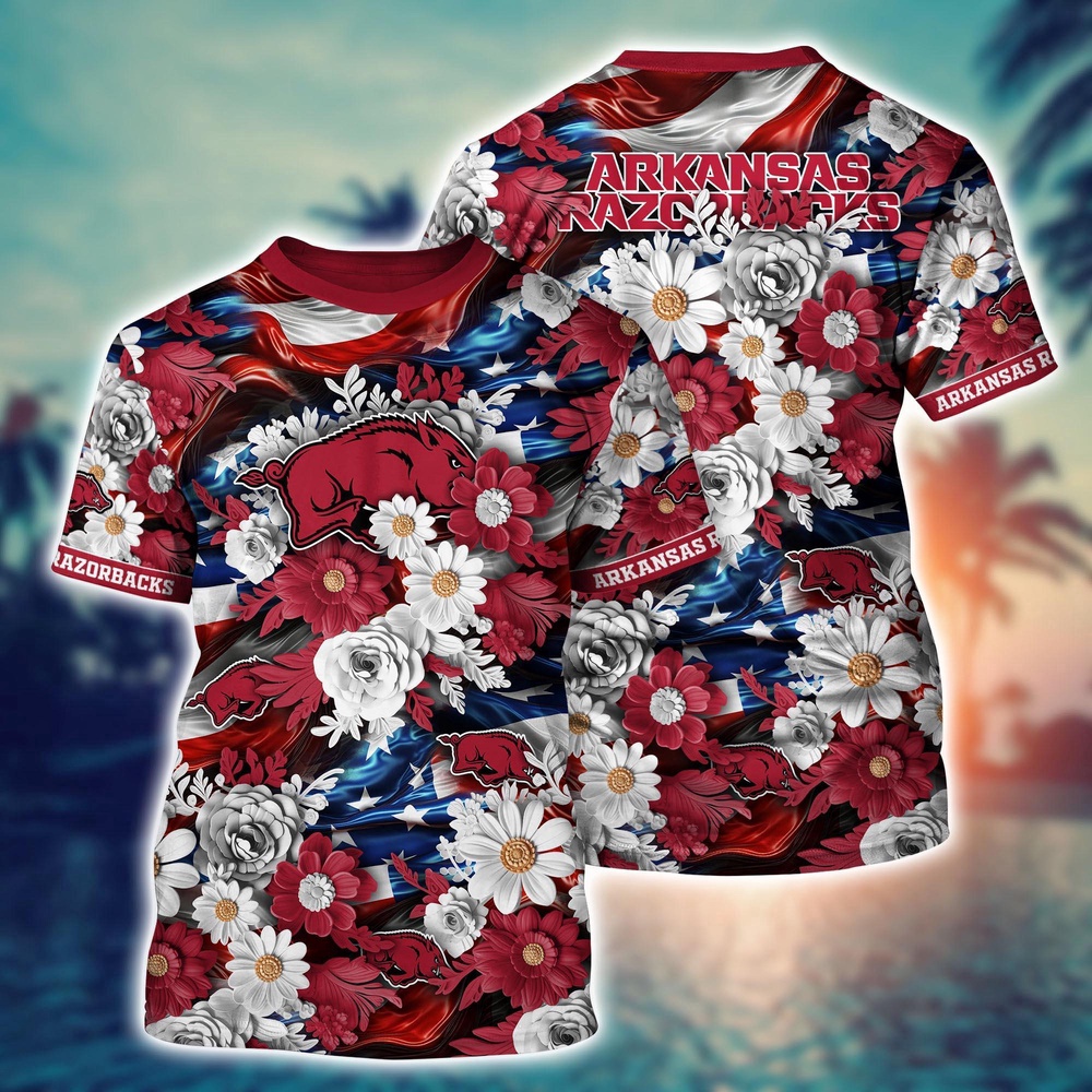 NCAA Arkansas Razorbacks 3D T-Shirt Fashionable Glamour For Fans NCAA Arkansas Razorbacks 3D T-Shirt Fashionable Glamour For Fans