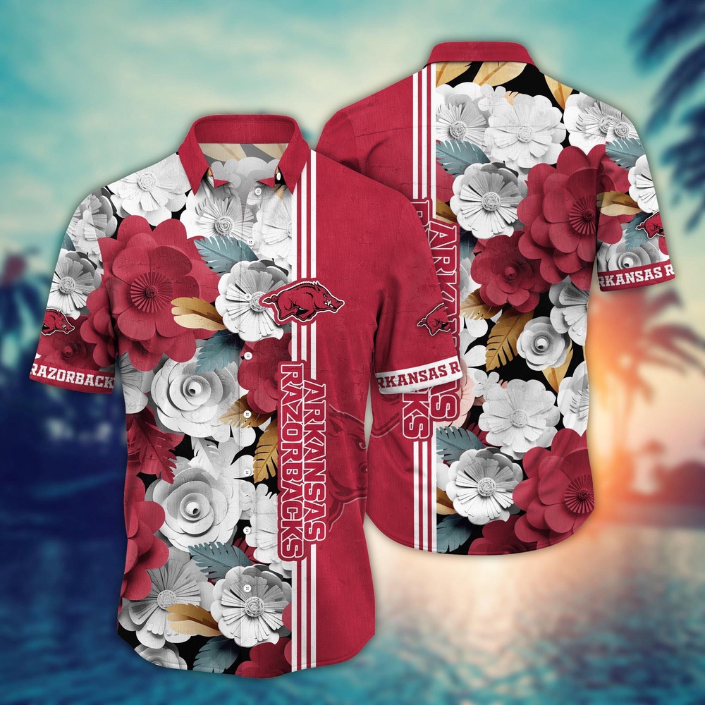 NCAA Arkansas Razorbacks Hawaiian Shirt Blossom Bliss Cascade For Sports Fans NCAA Arkansas Razorbacks Hawaiian Shirt Blossom Bliss Cascade For Sports Fans