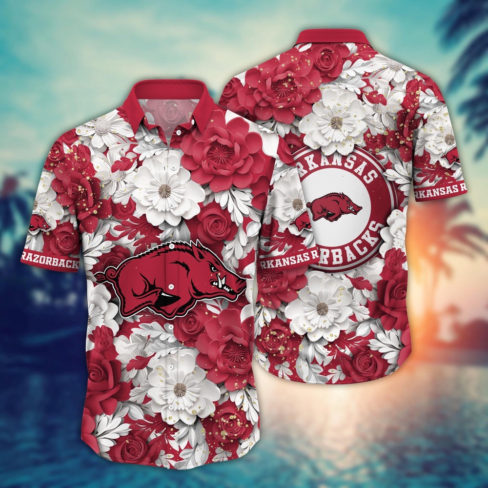 NCAA Arkansas Razorbacks Hawaiian Shirt Tropical Euphoria For Fans NCAA Arkansas Razorbacks Hawaiian Shirt Tropical Euphoria For Fans