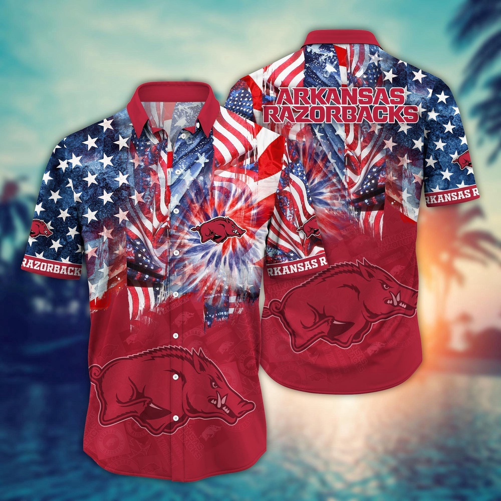 NCAA Arkansas Razorbacks Hawaiian Shirt Winning Waves Gift For Fans NCAA Arkansas Razorbacks Hawaiian Shirt Winning Waves Gift For Fans