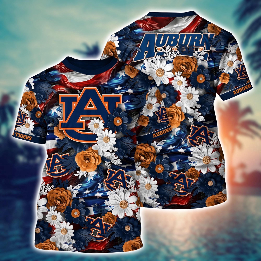 NCAA Auburn Tigers 3D T-Shirt Sporty Elegance For Fans NCAA Auburn Tigers 3D T-Shirt Sporty Elegance For Fans