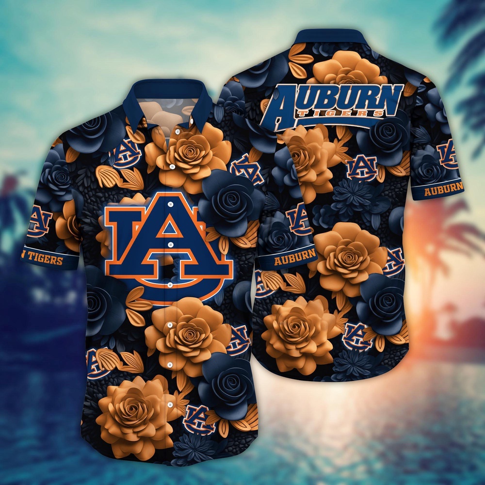 NCAA Auburn Tigers Hawaiian Shirt Floral Rhapsody For Sports Fans NCAA Auburn Tigers Hawaiian Shirt Floral Rhapsody For Sports Fans