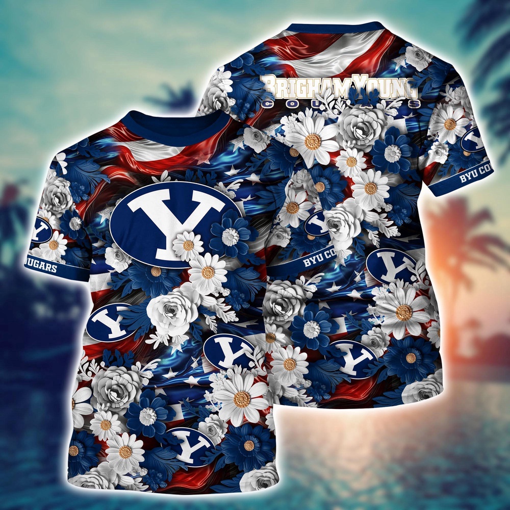 NCAA BYU Cougars 3D T-Shirt Signature Bliss For Fans NCAA BYU Cougars 3D T-Shirt Signature Bliss For Fans