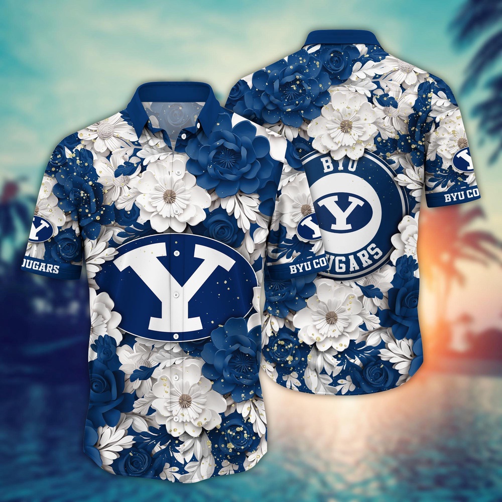 NCAA BYU Cougars Hawaiian Shirt Floral Finesse Aloha Extravaganza For Fans