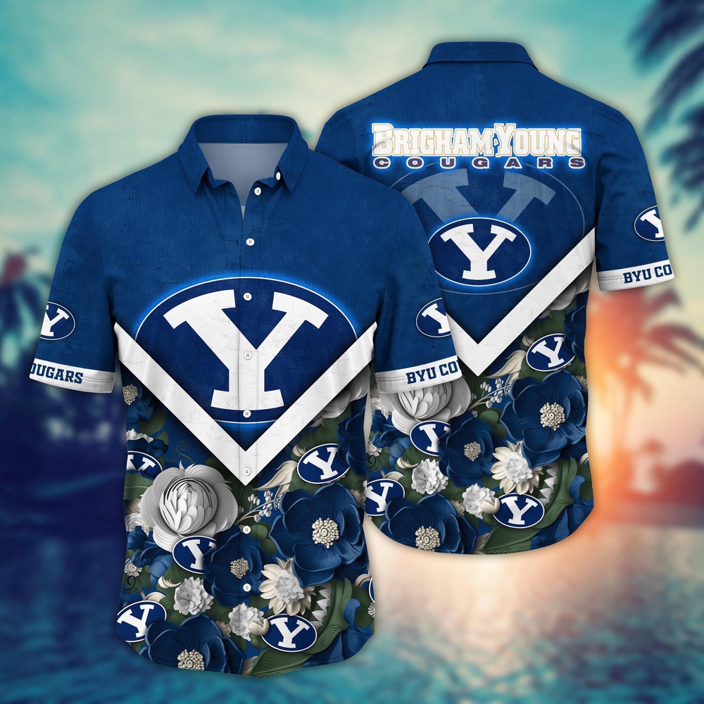 NCAA BYU Cougars Hawaiian Shirt Floral Fusion Aloha Bliss For Fans