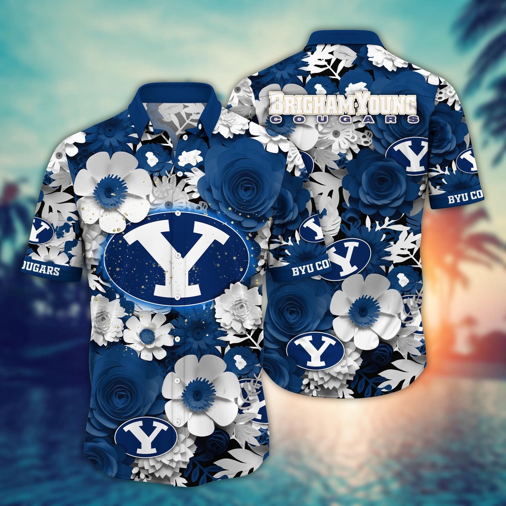 NCAA BYU Cougars Hawaiian Shirt Grandstand Gala For Fans NCAA BYU Cougars Hawaiian Shirt Grandstand Gala For Fans