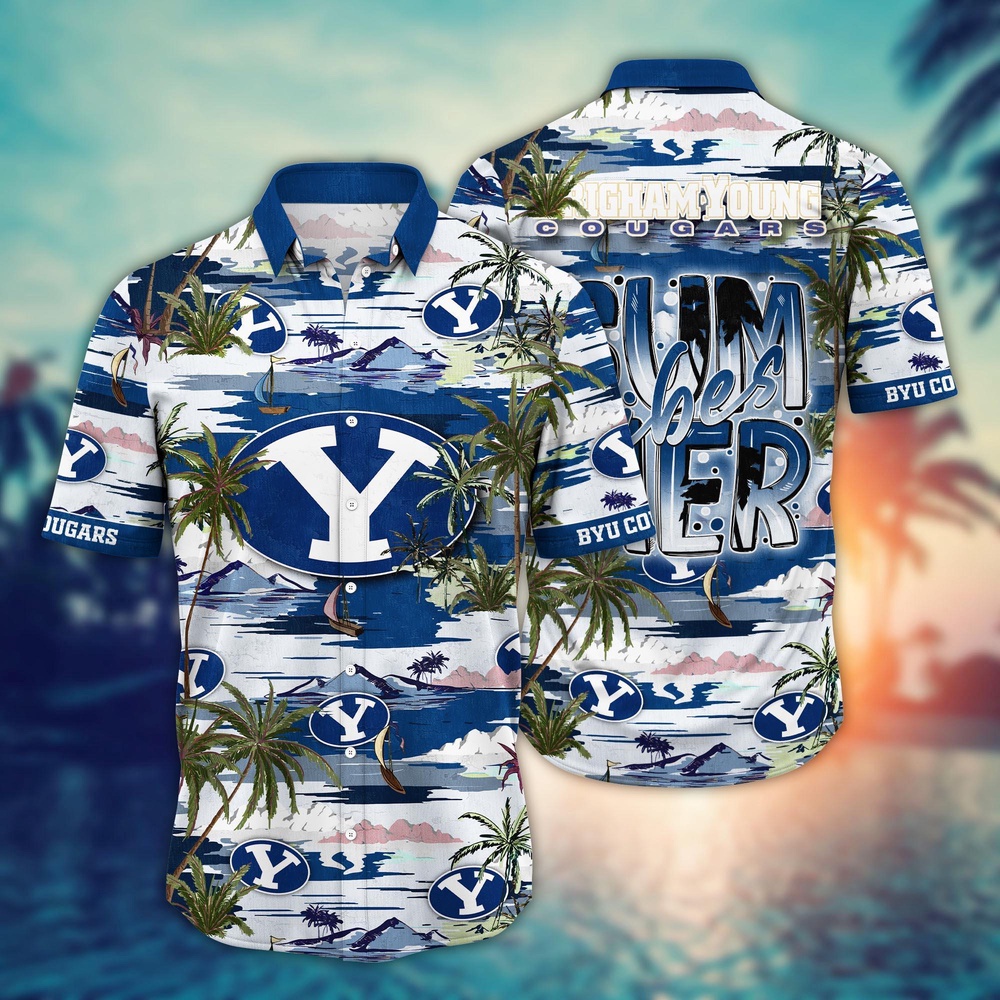 NCAA BYU Cougars Hawaiian Shirt Palm Tree Paradise For Sports Fans