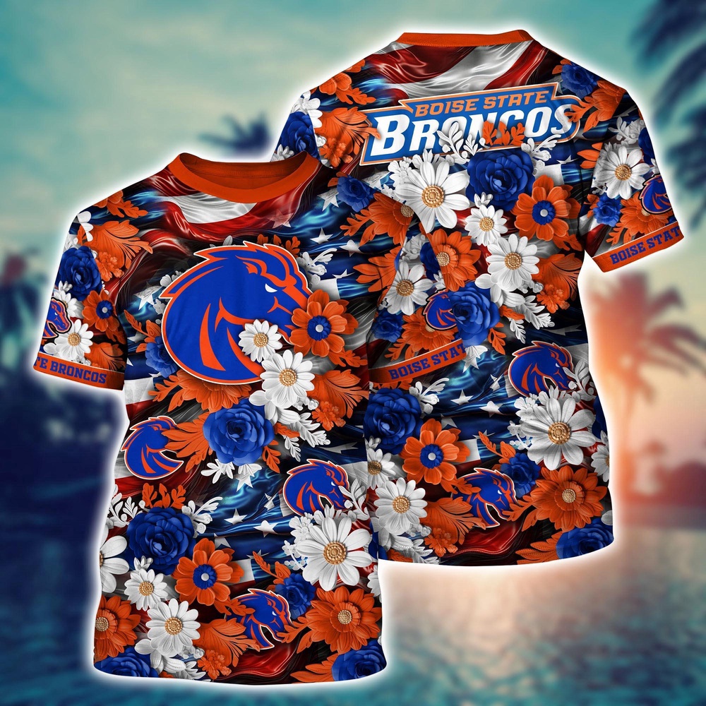 NCAA Boise State Broncos 3D T-Shirt Sporty Elegance For Fans