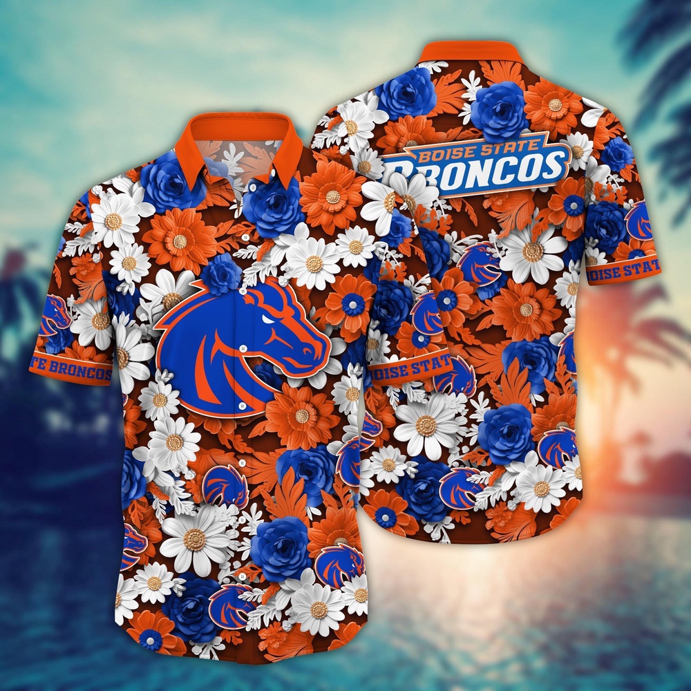 NCAA Boise State Broncos Hawaiian Shirt Blossom Burst Bliss For Sports Fans NCAA Boise State Broncos Hawaiian Shirt Blossom Burst Bliss For Sports Fans