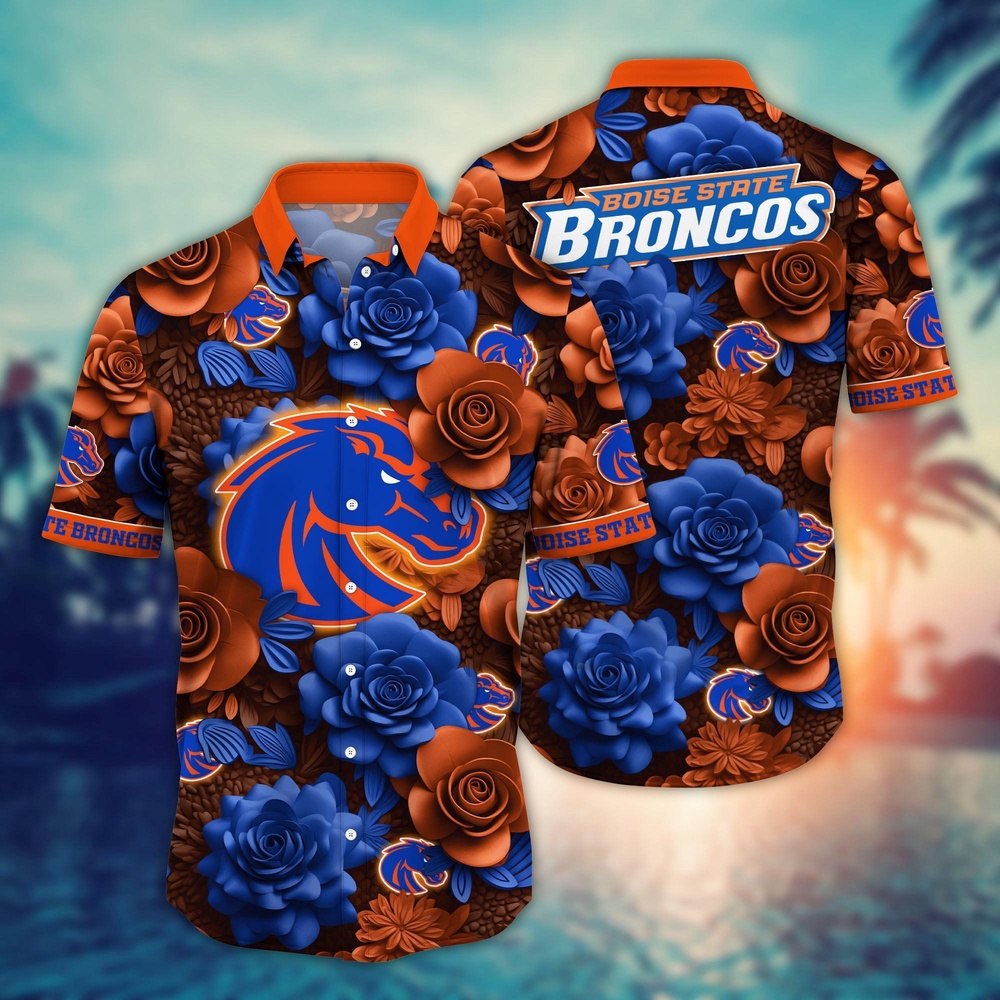 NCAA Boise State Broncos Hawaiian Shirt Floral Rhapsody For Sports Fans NCAA Boise State Broncos Hawaiian Shirt Floral Rhapsody For Sports Fans