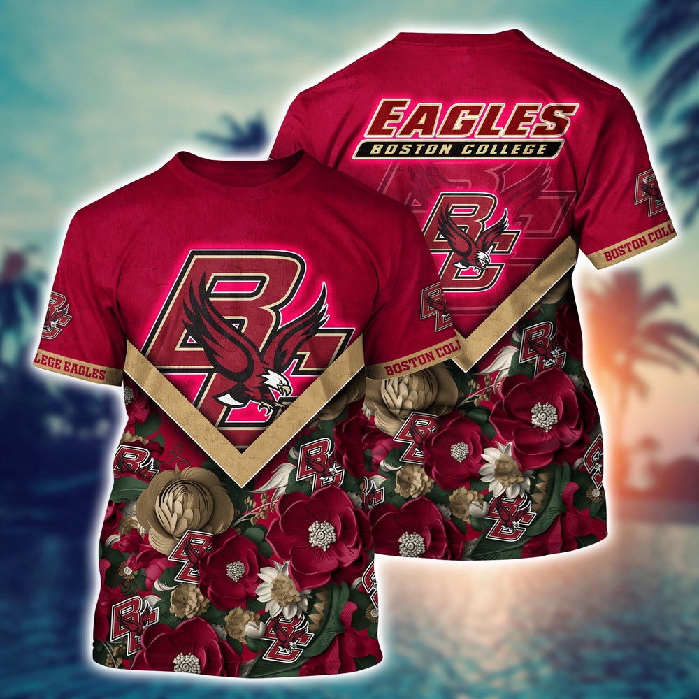 NCAA Boston College Eagles 3D T-Shirt Sporty Elegance Bliss For Sports Fans