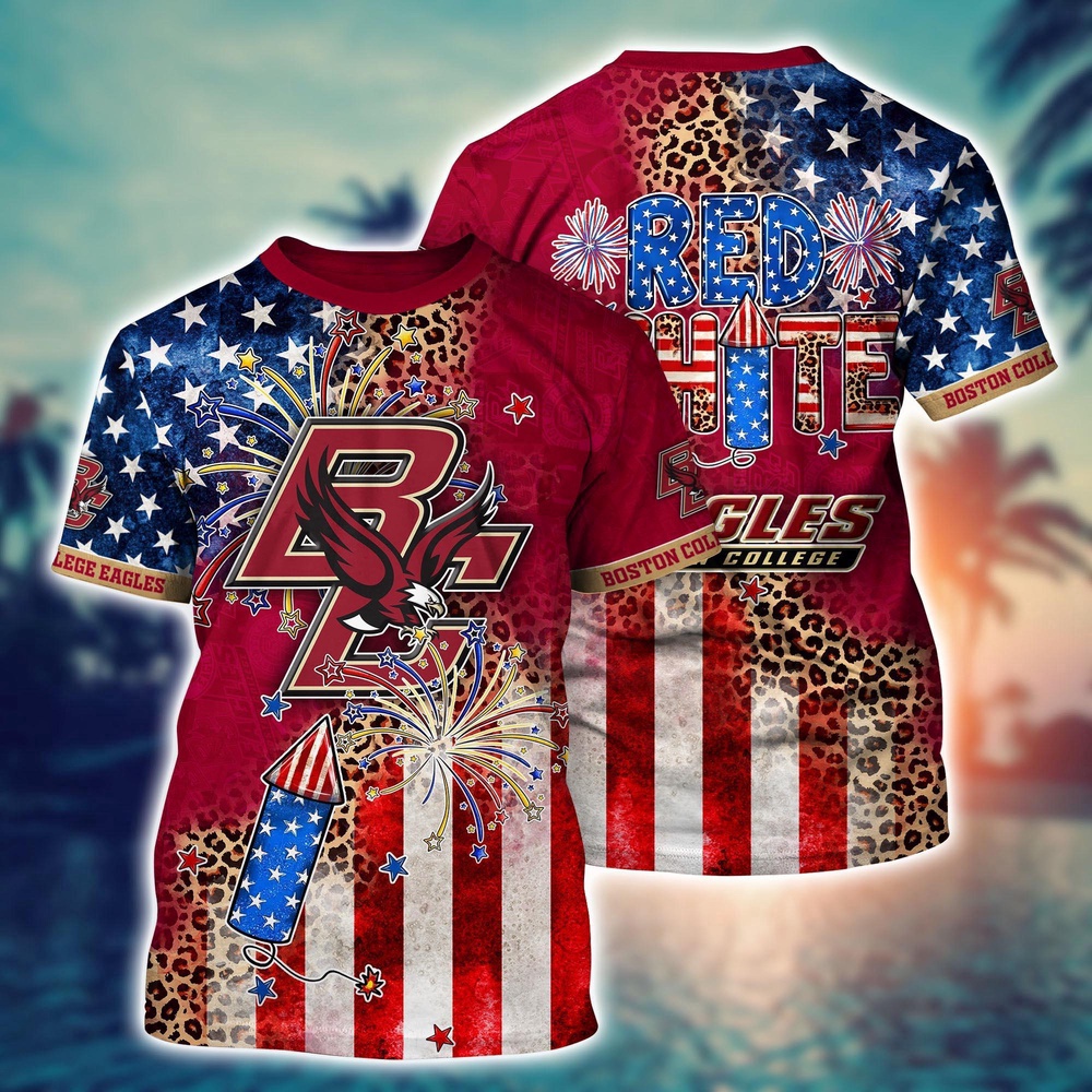 NCAA Boston College Eagles 3D T-Shirt Vogue Bliss For Fans NCAA Boston College Eagles 3D T-Shirt Vogue Bliss For Fans