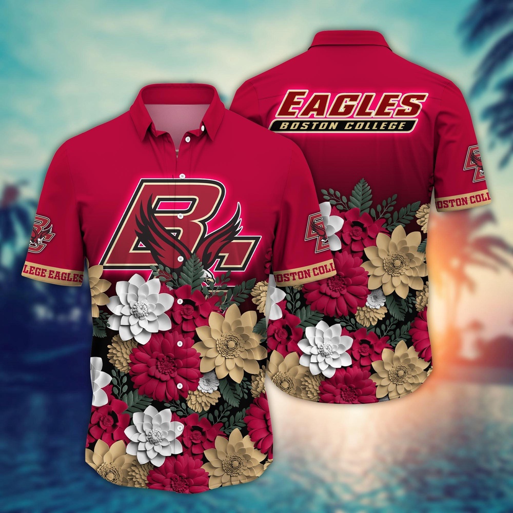 NCAA Boston College Eagles Hawaiian Shirt Blossom Bliss Cascade For Fans