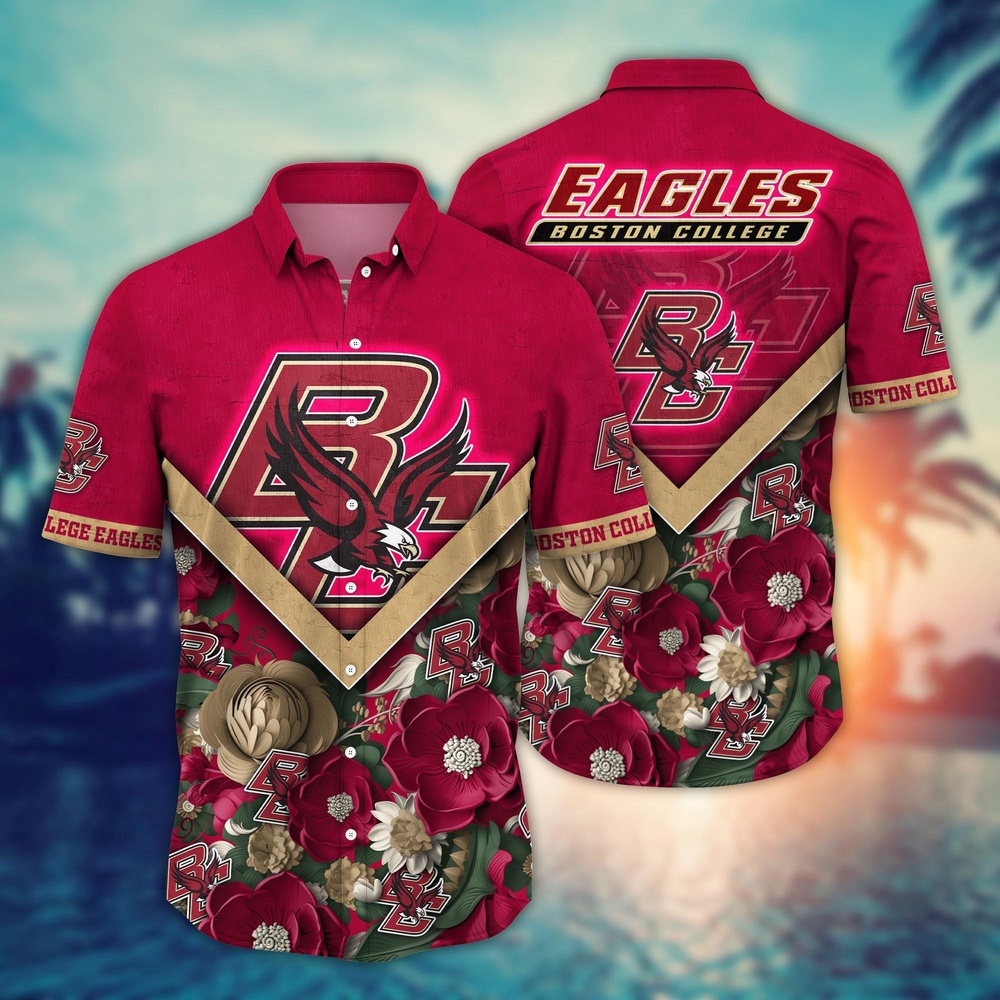 NCAA Boston College Eagles Hawaiian Shirt Floral Fusion Aloha Bliss For Fans