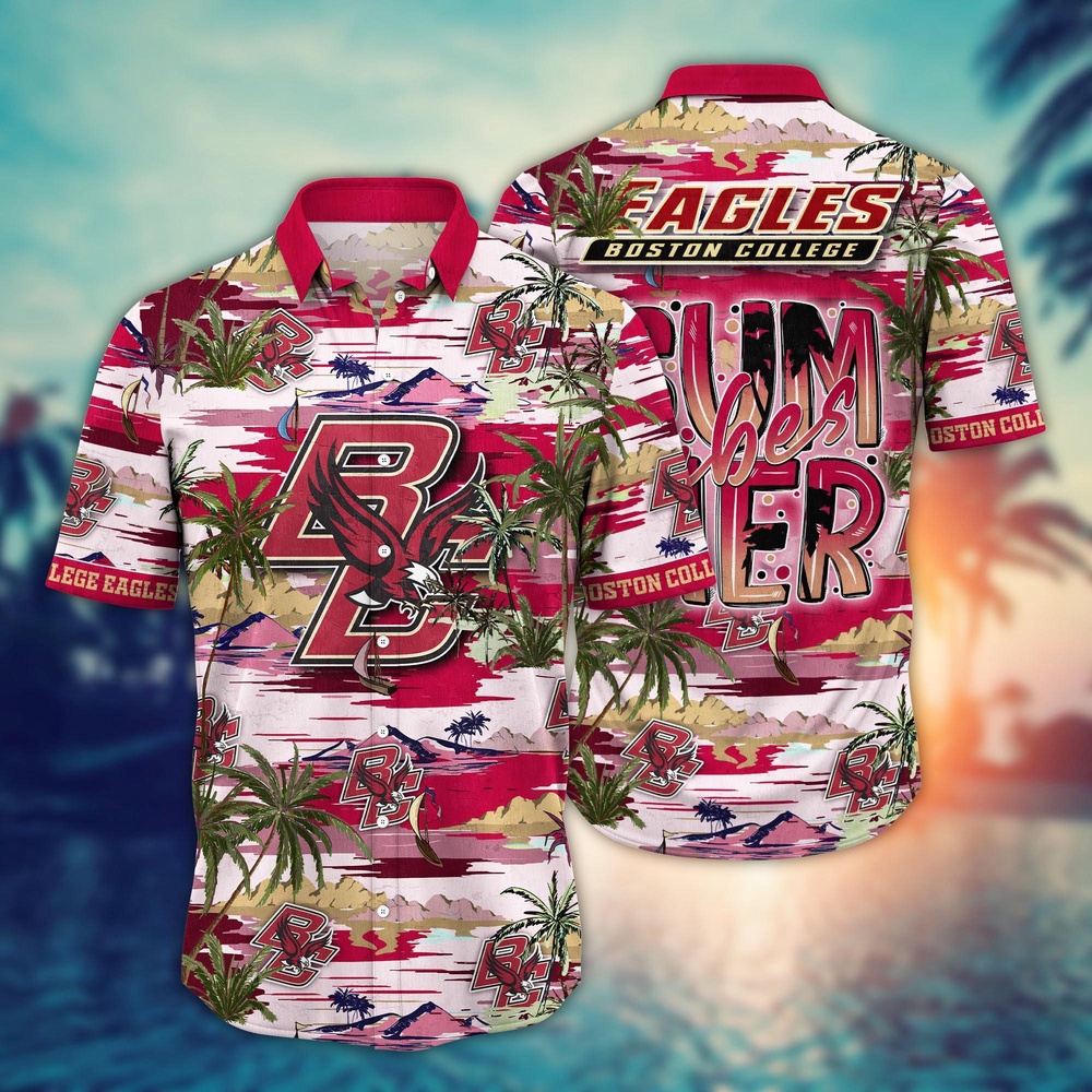 NCAA Boston College Eagles Hawaiian Shirt Palm Tree Paradise For Sports Fans