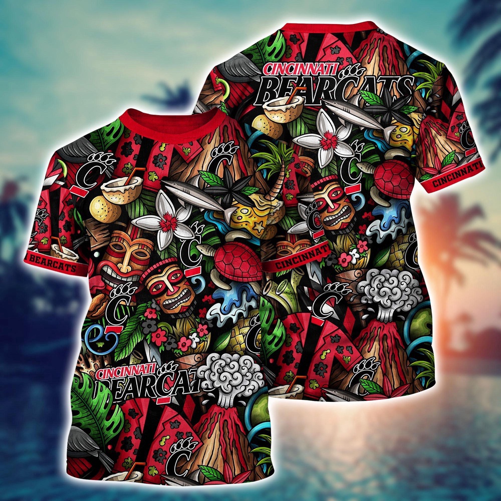 NCAA Cincinnati Bearcats 3D T-Shirt Athletic Aura For Fans NCAA Cincinnati Bearcats 3D T-Shirt Athletic Aura For Fans