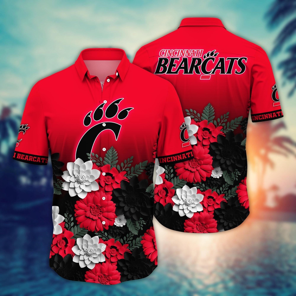 NCAA Cincinnati Bearcats Hawaiian Shirt Blossom Bliss Cascade For Fans NCAA Cincinnati Bearcats Hawaiian Shirt Blossom Bliss Cascade For Fans