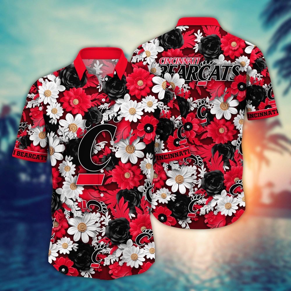 NCAA Cincinnati Bearcats Hawaiian Shirt Cheerful Bloom Beats For Sports Fans