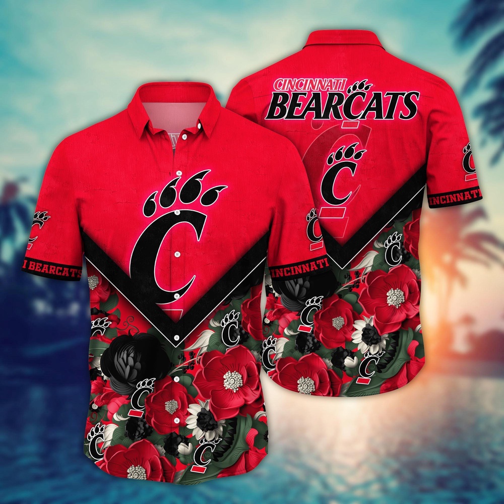 NCAA Cincinnati Bearcats Hawaiian Shirt Floral Fusion Aloha Bliss For Fans NCAA Cincinnati Bearcats Hawaiian Shirt Floral Fusion Aloha Bliss For Fans