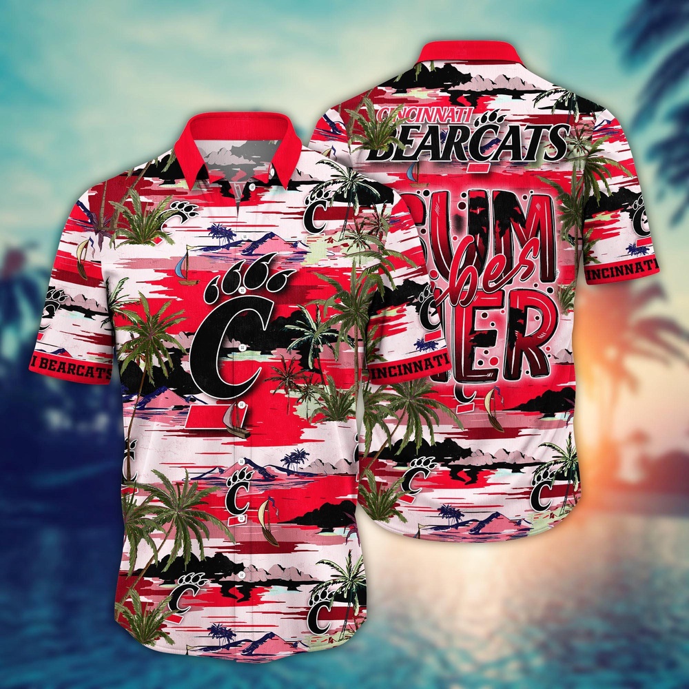 NCAA Cincinnati Bearcats Hawaiian Shirt Palm Tree Paradise For Sports Fans NCAA Cincinnati Bearcats Hawaiian Shirt Palm Tree Paradise For Sports Fans