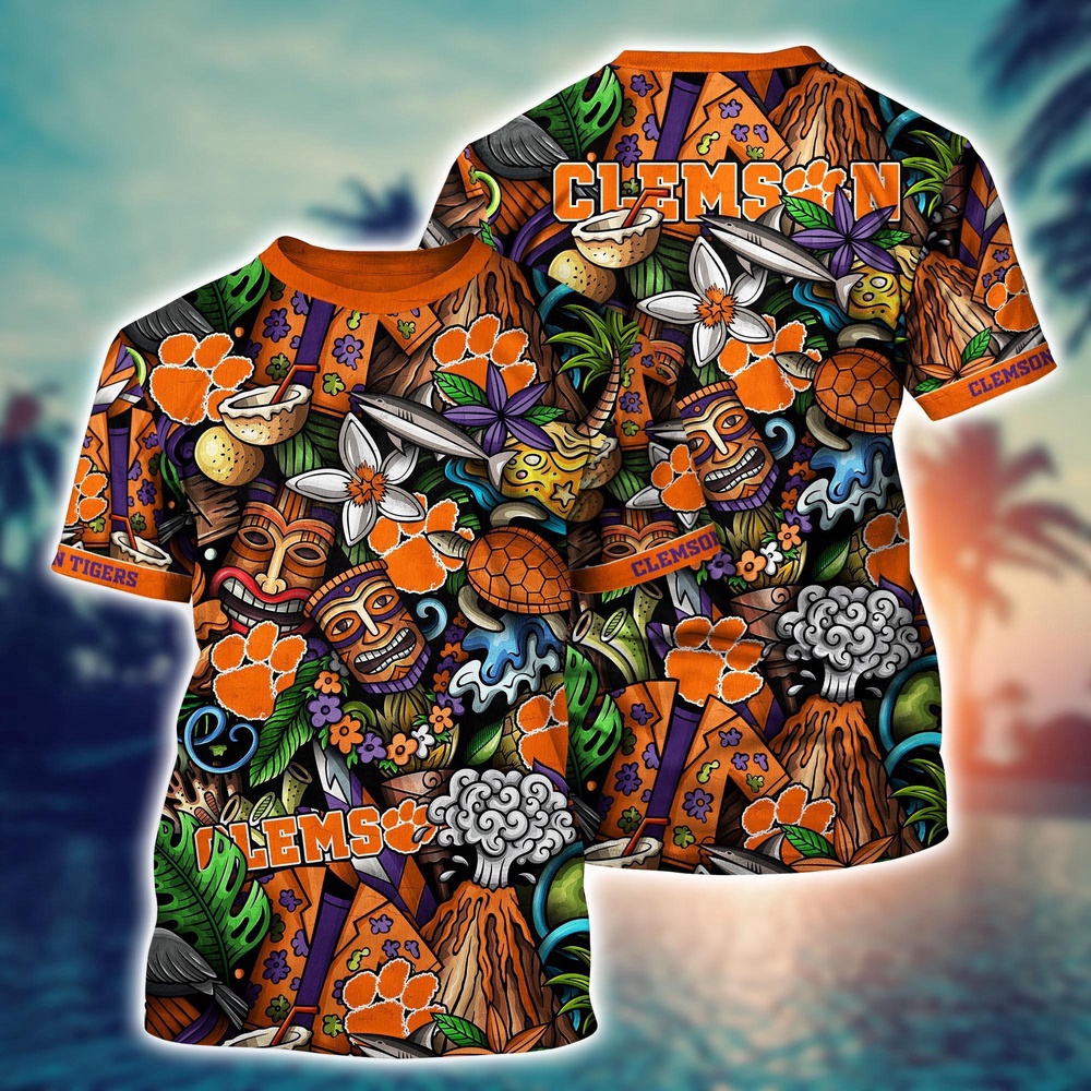 NCAA Clemson Tigers 3D T-Shirt Athletic Style For Fans